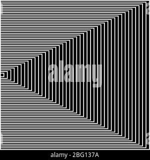 Schwarz-weiße Linien abstrakte Grafik optische Kunst Stock Vektor