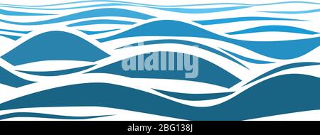Blau, Wasser, Meer Wellen abstrakt vector Hintergrund. Wasser Welle Kurve Hintergrund, Linie Ozean banner Abbildung Stock Vektor