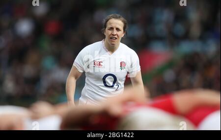 Katy Daley-McLean aus England während des Spiels der sechs Nationen der Frauen in Twickenham Stoop, London. Stockfoto