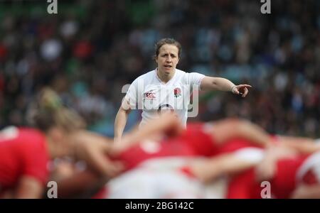 Katy Daley-McLean aus England während des Spiels der sechs Nationen der Frauen in Twickenham Stoop, London. Stockfoto