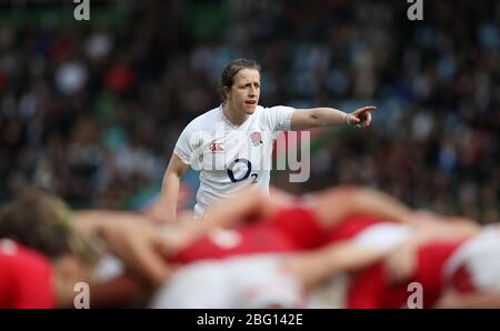 Katy Daley-McLean aus England während des Spiels der sechs Nationen der Frauen in Twickenham Stoop, London. Stockfoto