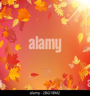 Herbst Vorlage Layout mit Blättern schmücken. EPS 10 Stock Vektor