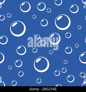 Vektor nahtloser Hintergrund mit Blasen auf einem blauen Hintergrund. Stock Vektor