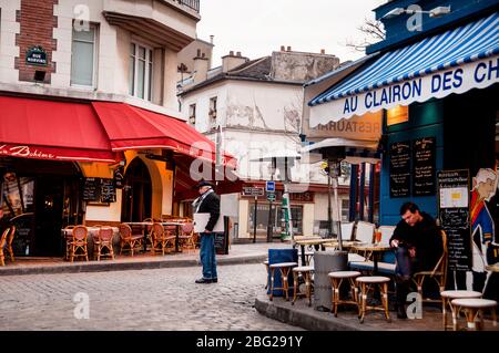 Bohemian Montmartre, Paris, Frankreich. Stockfoto