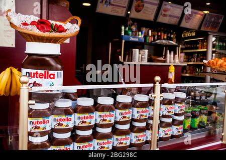 Nutella in Montmartre, Paris, Frankreich. Stockfoto