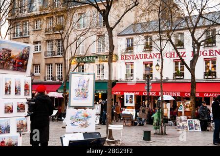 Place du Tertre, Montmartre, Paris, Frankreich. Stockfoto