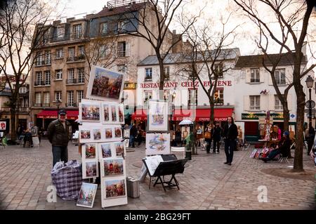 Place du Tertre, Montmartre, Paris, Frankreich. Stockfoto