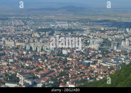 Brasov Stadt von oben, Rumänien Stockfoto