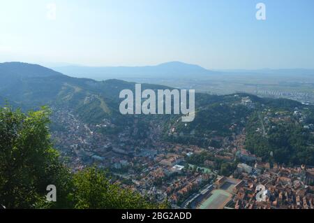 Brasov Stadt von oben, Rumänien Stockfoto