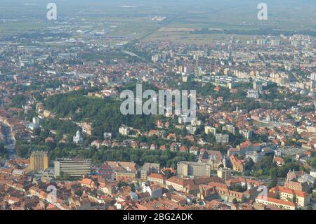 Brasov Stadt von oben, Rumänien Stockfoto