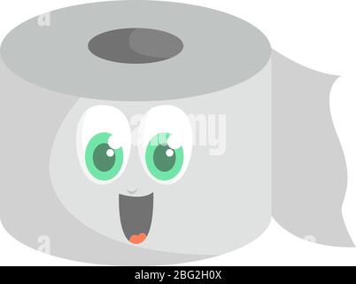Happy Toilettenpapier, Illustration, Vektor auf weißem Hintergrund Stock Vektor