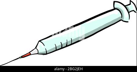 Injektion, Illustration, Vektor auf weißem Hintergrund Stock Vektor