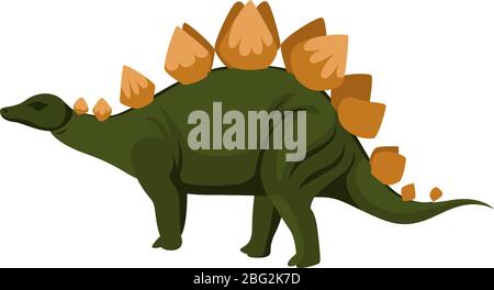 Grün Stegosaurus, Illustration, Vektor auf weißem Hintergrund Stock Vektor
