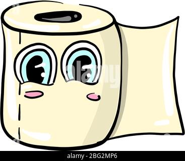 Nettes Toilettenpapier, Illustration, Vektor auf weißem Hintergrund Stock Vektor