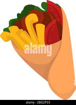 Shawarma, Illustration, Vektor auf weißem Hintergrund Stock Vektor