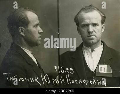 Gefangene des sowjetischen Gulag. UDSSR. Ca. 1936-1937 Stockfoto