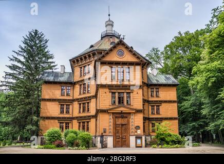 Radziwill Jagdschloss, entworfen von Karl Friedrich Schinkel, besucht von Frederic Chopin, in Antonin, Wielkopolska aka Großpolen Region, Polen Stockfoto