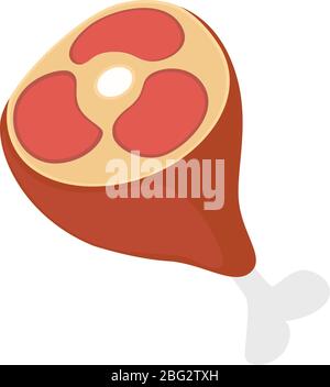 Fleisch auf Knochen, Illustration, Vektor auf weißem Hintergrund Stock Vektor