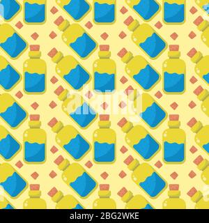 Elixier in Flaschenmuster, Illustration, Vektor auf weißem Hintergrund Stock Vektor