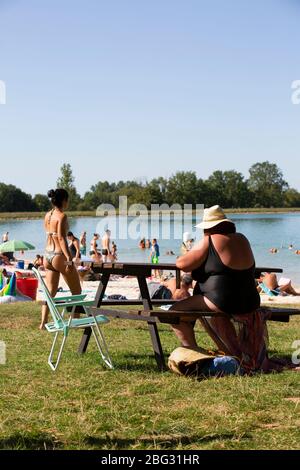 Lougratte Aquitaine en Lot et Garonne, Lac de Lougratte, Lougratte Lake, Lot-et-Garonne, Südwestfrankreich, Frankreich, Europa. Stockfoto