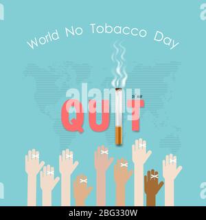 World No Tobacco Day Infografisches Hintergrunddesign.World No Smoking Day Typographical Design Elements.May 31st World no Tobacco Day.No Smoking Day Awa Stock Vektor