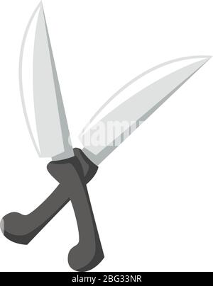 Zwei Messer, Illustration, Vektor auf weißem Hintergrund Stock Vektor