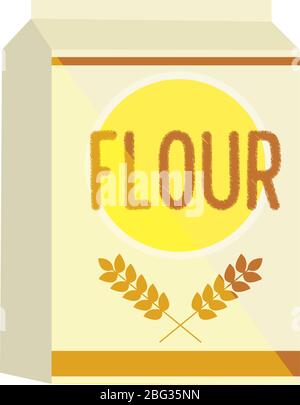 Mehlschachtel, Illustration, Vektor auf weißem Hintergrund Stock Vektor