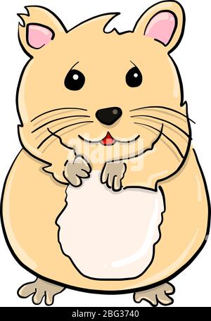 Kleine niedliche Hamster, Illustration, Vektor auf weißem Hintergrund Stock Vektor