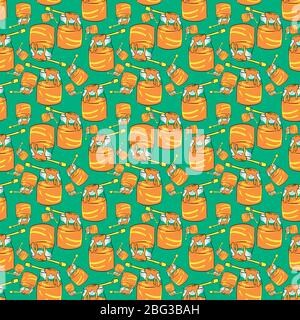 Honig im Glas Muster, Illustration, Vektor auf weißem Hintergrund Stock Vektor