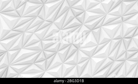 Weiße low-Poly Hintergrund abstrakt mit Kopierraum 3d Rendering Illustration Stockfoto