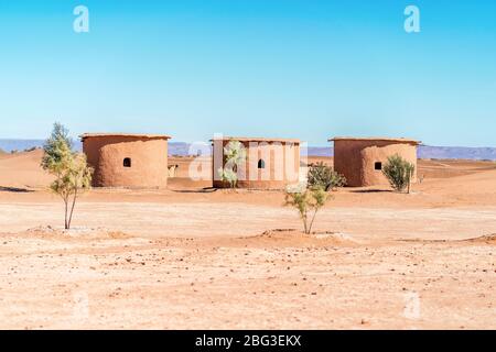 Traditionelle Mus Häuser in der Sahara in Marokko, Afrika gebaut Stockfoto