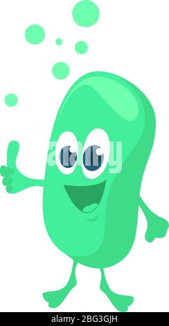 Grüne Seife, Illustration, Vektor auf weißem Hintergrund Stock Vektor
