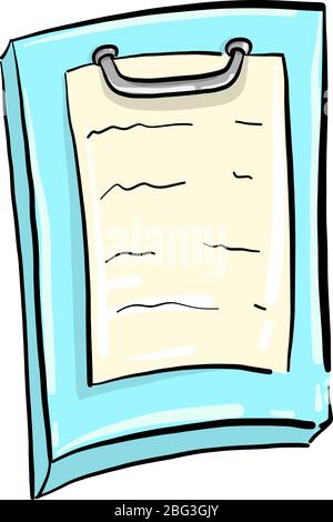 Blauer Ordner für Skizze, Illustration, Vektor auf weißem Hintergrund Stock Vektor