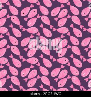 Niedliche rosa Fische, Illustration, Vektor auf weißem Hintergrund Stock Vektor