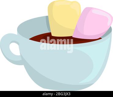Marshmallow in Tasse, Illustration, Vektor auf weißem Hintergrund Stock Vektor