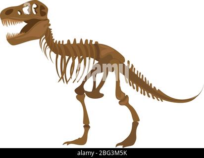 Dinosaurier Skelett, Illustration, Vektor auf weißem Hintergrund Stock Vektor