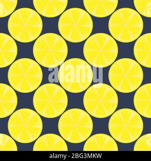 Zitronen flaches Muster, Illustration, Vektor auf weißem Hintergrund Stock Vektor