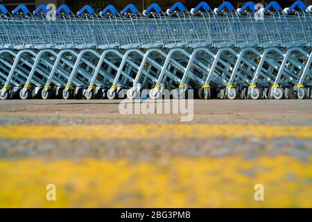 Tesco Trolleys Stockfoto