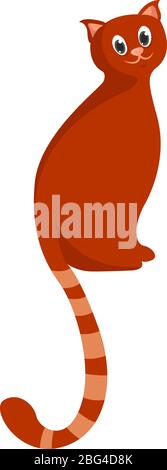 Braune Katze, Illustration, Vektor auf weißem Hintergrund Stock Vektor