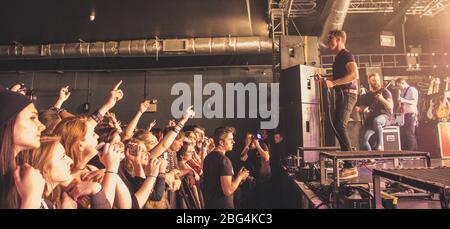 Rob Damiani Sänger von Don Broco live bei liverpool o2 Academy uk Kerrang! Tour 2015 Stockfoto