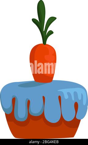 Karottenkuchen, Illustration, Vektor auf weißem Hintergrund Stock Vektor