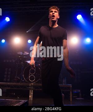 Rob Damiani Sänger von Don Broco live bei liverpool o2 Academy uk Kerrang! Tour 2015 Stockfoto