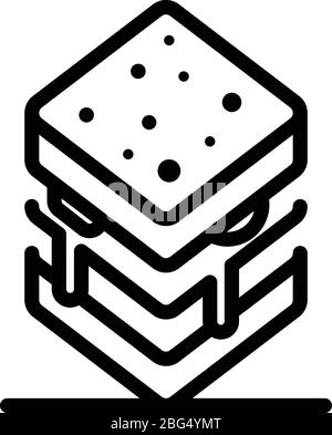 Symbol für das Frühstückssandwich, im Outline-Stil Stock Vektor