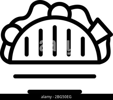 Taco Food Icon, Outline Style Stock Vektor