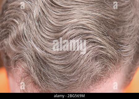 Nahaufnahme Kopf des Mannes mit hellbraunen Haaren Stockfoto