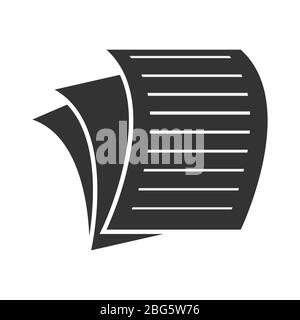 Vektorsymbol eines Dokuments, einer Buchhaltung oder einer Geschäftsstrategie. Flaches Design isoliert auf weißem Hintergrund Stock Vektor