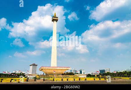 Das Nationaldenkmal in Jakarta, Indonesien Stockfoto