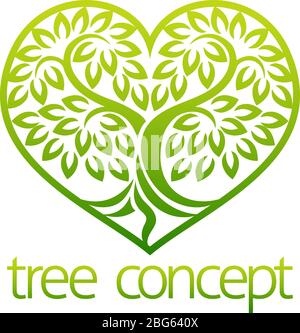 Baum Symbol Konzept Herz Stock Vektor