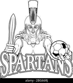 Spartan Trojan Gladiator Fußball Kriegerin Stock Vektor