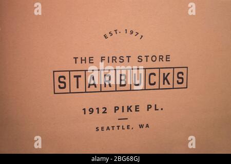 Original Starbucks in Seattle, Washington Stockfoto